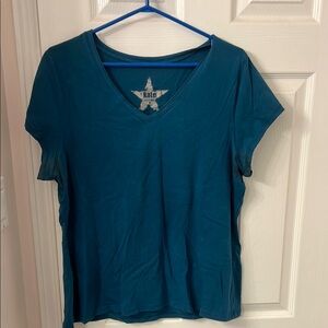 Women's Teal V-Neck Top by MXM Kate